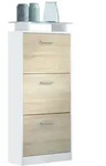 Vladon Schuhschrank, Eiche San Remo, Holzwerkstoff, 46x128x23 cm, Garderobe,