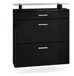 Vladon Schuhschrank, Schwarz, Holzwerkstoff, 89x96x23 cm, Garderobe,