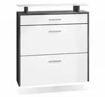 Vladon Schuhschrank, Wei&szlig;, Holzwerkstoff, 89x96x23 cm, Garderobe, Schuhaufbewahrung,