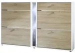 Vladon Schuhschrank, Eiche San Remo, Holzwerkstoff, 155.5x95x28 cm, Garderobe,