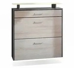 Vladon Schuhschrank, Eiche San Remo, Holzwerkstoff, 89x96x23 cm, Garderobe,