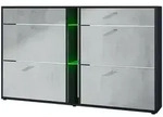 Vladon Schuhschrank, Hellgrau, Holzwerkstoff, 155.5x95x28 cm, Garderobe,