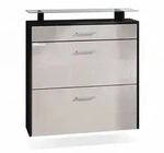 Vladon Schuhschrank, Sand, Holzwerkstoff, 89x96x23 cm, Garderobe, Schuhaufbewahrung,
