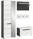 Livetastic Garderobe, Grau, Wei&szlig;, Holzwerkstoff, 3-teilig, 160x190x37 cm, FSC Mix,