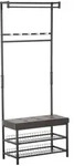 Homcom Garderobenst&auml;nder, Braun, Metall, 72.5x180x35 cm, Garderobe, Garderoben-Sets