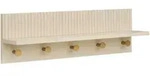 Garderobenpaneel Rocca, Beige, Holzwerkstoff, Holzoptik, 50x16x12 cm, Garderobe,
