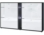 Vladon Schuhschrank, Wei&szlig; Hochglanz, Holzwerkstoff, 155.5x95x28 cm, Garderobe,