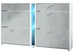 Vladon Schuhschrank, Hellgrau, Holzwerkstoff, 155.5x95x28 cm, Garderobe,