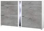 Vladon Schuhschrank, Graubraun, Holzwerkstoff, 155.5x95x28 cm, Garderobe,