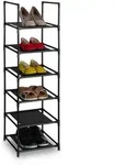 Relaxdays Schuhregal, Mehrfarbig, Textil, Metall, Kunststoff, 33x106x33 cm,