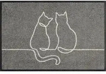 wash+dry Fussmatte Lovetails, Grau, Textil, Katze, rechteckig, 40x60 cm, Oeko-Tex&reg;