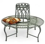 DanDiBo Baumbank, Braun, Metall, 120x90x120 cm, Gartenm&ouml;bel, Gartenb&auml;nke