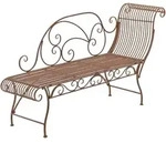 CLP Gartenliege, Braun, Metall, 156x78x46 cm, Gartenm&ouml;bel, Gartenliegen