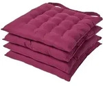 Homescapes Stuhlkissen, Weinrot, Textil, Quadratisch, 40x6.5x40 cm, Oeko-Tex&reg;,