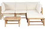 Beliani Lounge, Creme, Holz, 5-Sitzer, Loungem&ouml;bel, Gartenlounge-Sets