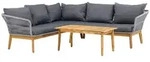 Gardenson Loungegarnitur, Grau, Akazie, Dunkelgrau, Holz, Metall, Kunststoff,