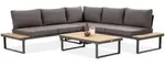 Beautysofa Gartenset, Dunkelgrau, Metall, 5-Sitzer, rechteckig, Gartenm&ouml;bel,