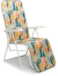 Gardenson Sonnenliege Veba, Mehrfarbig, Wei&szlig;, Metall, Textil, 58x108x75 cm, FSC Mix,