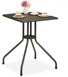 Relaxdays Gartentisch, Braun, Kunststoff, Metall, Quadratisch,quadratisch, 61x75x61