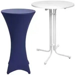 Beautissu Stehtisch, Blau, Kunststoff, Rundform,Rund,Rund, C-Form, 80x110x80 cm,