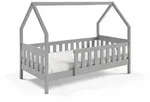 Masseno Kinderbett, Hellgrau, Holz, 80x190 cm, Kinder- & Jugendzimmer, Kinderm&ouml;bel,
