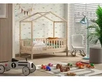 Vipack Hausbett, Natur, Holz, Kiefer, 70x140 cm, nicht verstellbar, Kinder- &