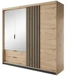 Masseno Dreht&uuml;renschrank, Eiche Artisan, Holzwerkstoff, 4 F&auml;cher, 2 Schubladen,