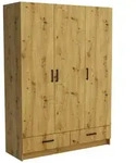 Masseno Dreht&uuml;renschrank, Eiche Artisan, Holzwerkstoff, 4 F&auml;cher, 2 Schubladen,