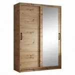 Beautysofa Schwebet&uuml;renschrank, Eiche Artisan, Holzwerkstoff, 7 F&auml;cher, 120x205x60
