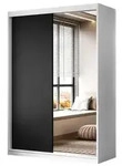 Lookway Kleiderschrank, Wei&szlig;, Schwarz, Holzwerkstoff, 150x215x59 cm, Schlafzimmer,