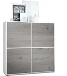 Vladon Highboard, Silbereichen, Holzwerkstoff, 104x105.5x35.5 cm, Wohnzimmer,