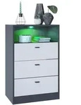 Vladon Kommode, Wei&szlig;, Holzwerkstoff, 56x86.5x36 cm, Wohnzimmer, Kommoden &