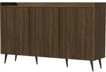 WFL Group Sideboard, Walnuss, Metall, Nachbildung, 3 F&auml;cher, 150x92x41 cm,