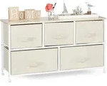Relaxdays Regalsystem, Creme, Textil, Metall, Holzwerkstoff, 100x54.5x30 cm,