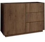 Mirjan24 Kommode, Nussbaum, Holzwerkstoff, 3 Schubladen, Rechteckig,Rechteckig,
