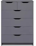 Livetastic Kommode, Graphit, Holzwerkstoff, 6 Schublade(n) Schubladen, 82x112x40 cm,