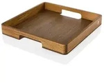 AdHoc Tablett Serve Square, Holz, Akazie, Walnuss, 40x5x40 cm, Tischkultur &