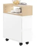 SoBuy Nischenwagen, Wei&szlig;, Natur, Holzwerkstoff, 20x61x50 cm, Schlafzimmer,