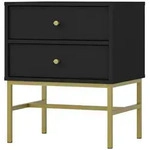 Masseno Nachttisch, Graphit, Holzwerkstoff, 2 Schubladen, 51.8x62.5x40.8 cm,