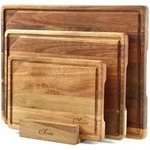 Oleio Schneidebrett-Set, Akazie, Holz, 1x1 cm, K&uuml;chenzubeh&ouml;r, Schneidebretter