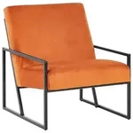 Beliani Sessel, Orange, Schwarz, Textil, 69x83x83 cm, Wohnzimmer, Sessel,