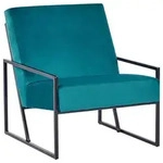 Beliani Sessel, Blau, Schwarz, Textil, 69x83x83 cm, Wohnzimmer, Sessel, Polstersessel