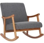 CLP Schaukelstuhl, Hellgrau, Holz, 67x82x92 cm, Wohnzimmer, Sessel, Schaukelst&uuml;hle