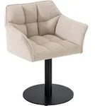 CLP Sessel, Creme, Schwarz, Metall, 64x75x48 cm, Wohnzimmer, Sessel, Polstersessel
