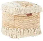 Beliani Pouf, Beige, Naturmaterialien, Quadratisch, 40x40x40 cm, Wohnzimmer, Hocker,