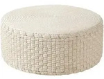 Beliani Pouf, Beige, Textil, Rund, 70x30x70 cm, Wohnzimmer, Hocker, Poufs