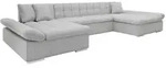 Mirjan24 Wohnlandschaften, Grau, Textil, 7-Sitzer, U-Form,Rechteckig, 360x75x160 cm,