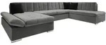 Mirjan24 Ecksofa, Graphit, Textil, 7-Sitzer, U-Form,Rechteckig, 345x76x205 cm,