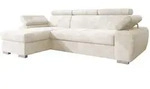 Mirjan24 Ecksofa, Creme, Kunststoff, Kiefer, 5-Sitzer, L-Form, 255x170 cm,