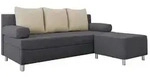 Mirjan24 Schlafsofa, Dunkelgrau, Kunststoff, 3-Sitzer, L-Form,Rechteckig, 192x86x80